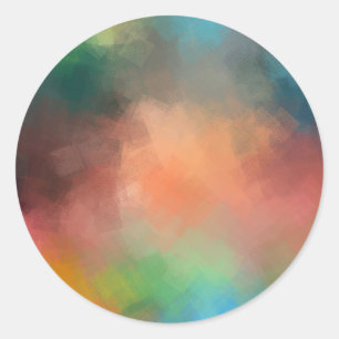 Benutzerdefinierte abstrakte Kunst Elegante farben Runder Aufkleber