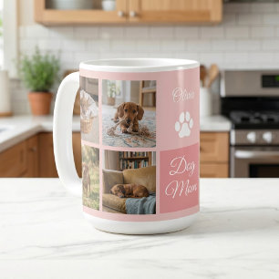 Benutzerdefinierte acht Fotos von rosa Hundemutter Kaffeetasse
