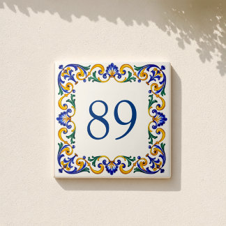 Benutzerdefinierte Adresse einer mediterranen Vill Fliese