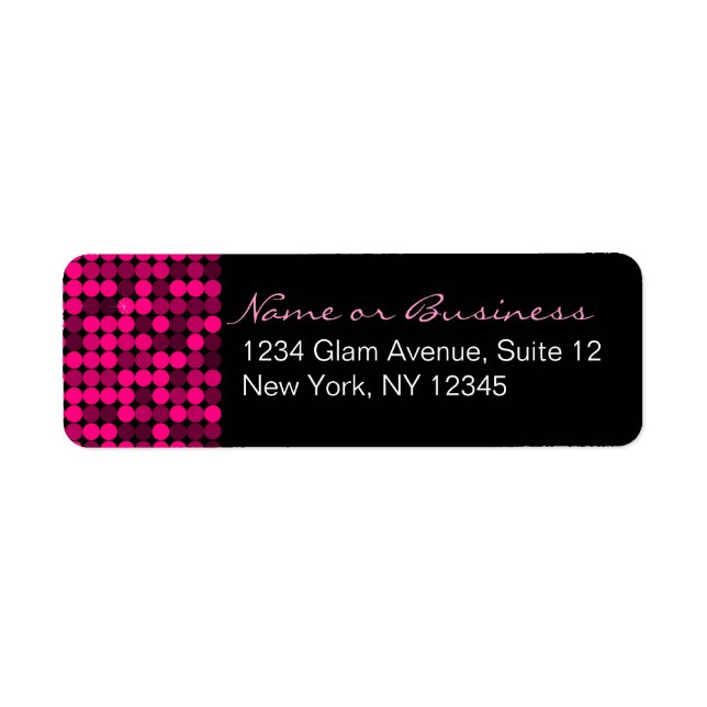 Benutzerdefinierte Adressmarken für Hot Pink Glam (Vorne)