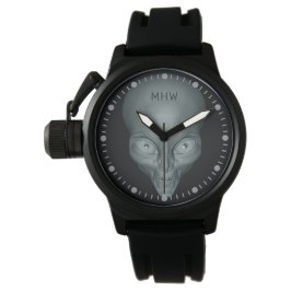 Benutzerdefinierte Alien-Uhren mit Monogramm Armbanduhr