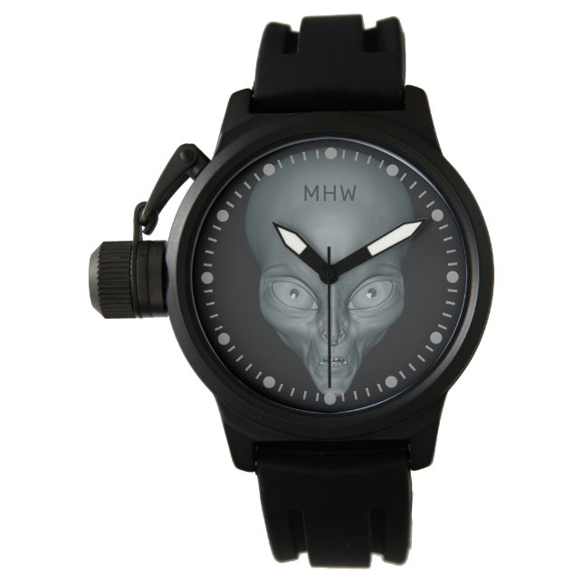 Benutzerdefinierte Alien-Uhren mit Monogramm Armbanduhr (Vorderseite)