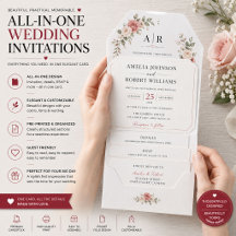 Benutzerdefinierte All-in-One-Hochzeitseinladung m