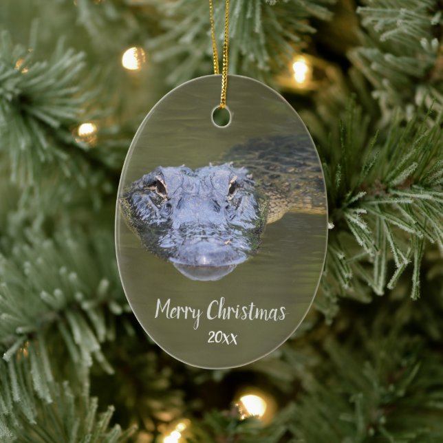 Benutzerdefinierte Alligator-Tierwelt Keramik Ornament (Baum)