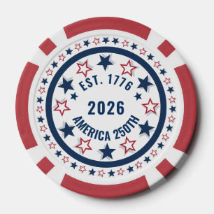 Benutzerdefinierte America 250 Vintage-Patriotismu Pokerchips