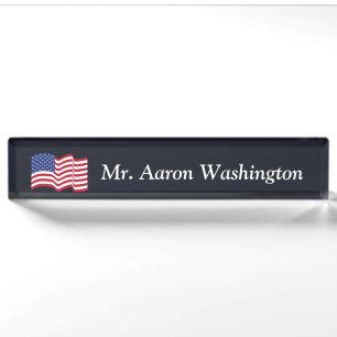 Benutzerdefinierte amerikanische Flagge Büroschrei Namensplakette