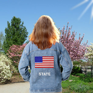 Benutzerdefinierte amerikanische Flagge Jeansjacke