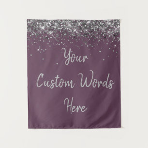 Benutzerdefinierte Amethyst- und Silber-Personalis Wandteppich
