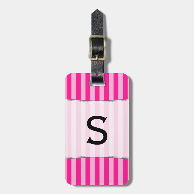 Benutzerdefinierte anfängliche + hellrosa und tief gepäckanhänger (Vorderseite vertikal)