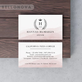 Benutzerdefinierte Anfangs- und Namensfarbe Schwar Visitenkarte