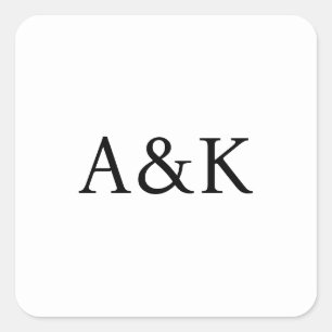 Benutzerdefinierte Anfangsbuchstaben auf weißer Ho Quadratischer Aufkleber