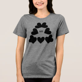 Benutzerdefinierte Anfangsbuchstaben Herz Dreieck Tri-Blend Shirt