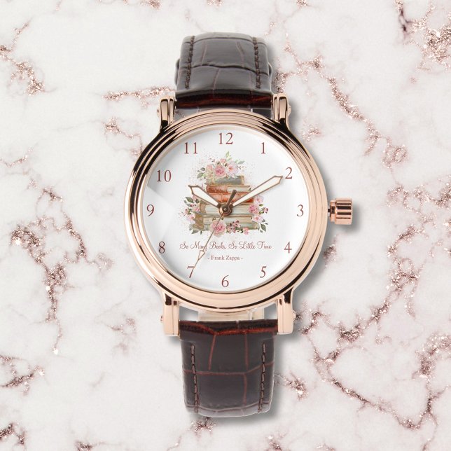 Benutzerdefinierte Angebotsbücher und Vintage Rosa Armbanduhr (Close up)