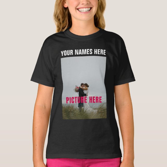 Benutzerdefinierte Anpassung von Foto-Bildern T-Shirt (Vorderseite)