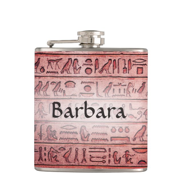 Benutzerdefinierte antike ägyptische Hieroglyphen- Flachmann (Vorderseite)