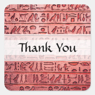 Benutzerdefinierte antike ägyptische Hieroglyphen  Quadratischer Aufkleber