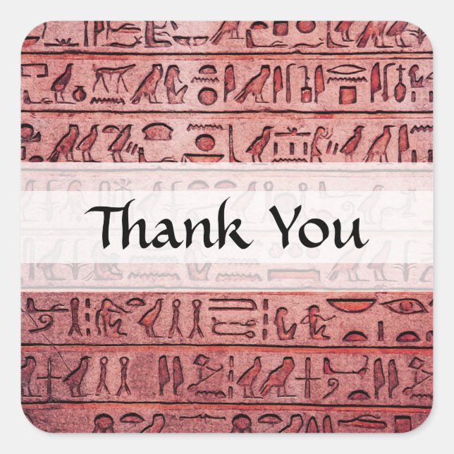 Benutzerdefinierte antike ägyptische Hieroglyphen  Quadratischer Aufkleber (Vorderseite)