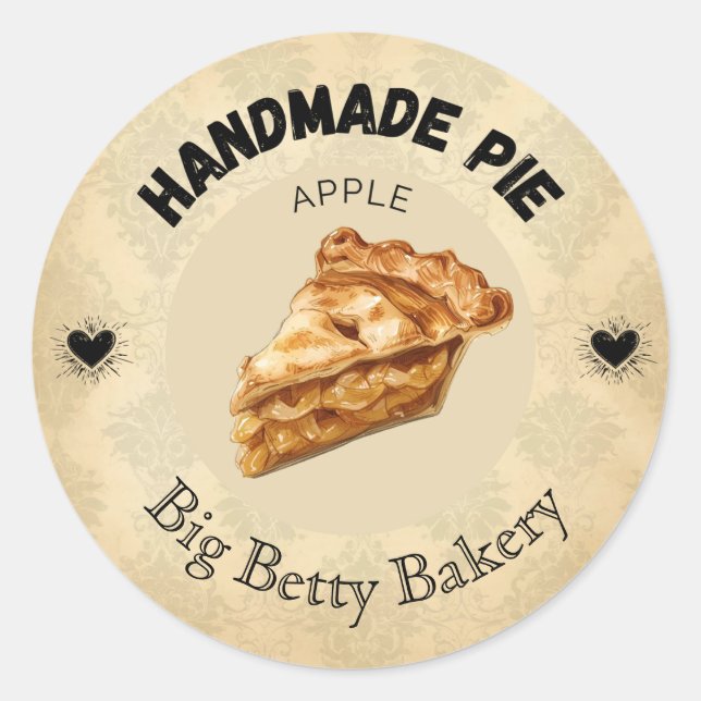 Benutzerdefinierte Apple Pie Labels | Personalisie Runder Aufkleber (Vorderseite)