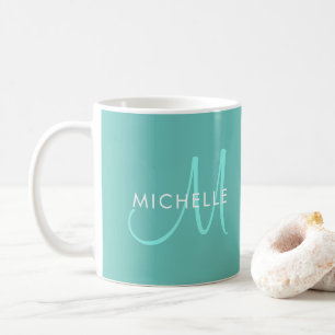 Benutzerdefinierte Aquamarine Vorlage für Anfangsm Kaffeetasse