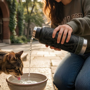 Benutzerdefinierte arabische Kalligrafie Schwarz Trinkflasche