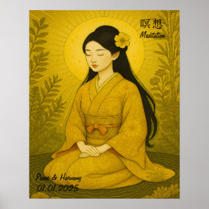 Benutzerdefinierte ästhetische Zen-Meditations-Gal Poster