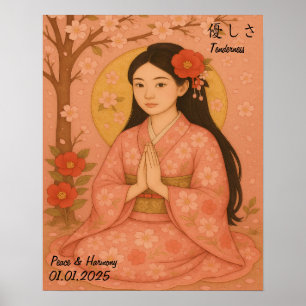 Benutzerdefinierte ästhetische Zen-Meditations-Gal Poster