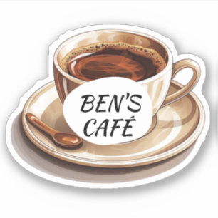 Benutzerdefinierte Aufkleber Kaffeetasse und Bohne