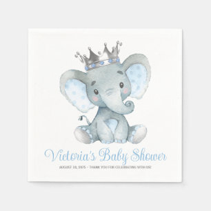 Benutzerdefinierte Baby Boy Elephant Baby Shower Serviette