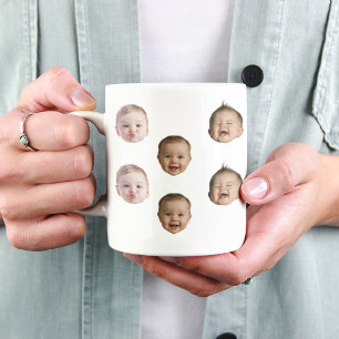 Benutzerdefinierte Baby-Gesicht-Tasse Baby 3 Fotos Tasse
