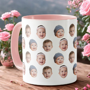 Benutzerdefinierte Baby-Gesicht-Tasse Baby 3 Fotos Tasse