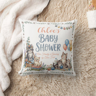 Benutzerdefinierte Baby Shower Katze Thema Geschen Kissen