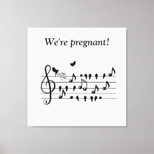 Benutzerdefinierte Baby Shower Musik Vogel Noten A Leinwanddruck