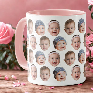Benutzerdefinierte Babymug mit 3 Babyfotos Tasse