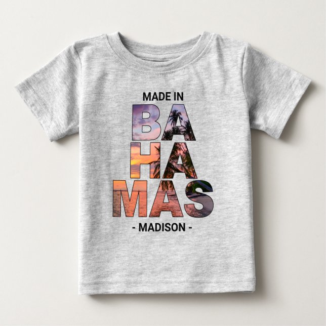 Benutzerdefinierte BAHAMAS-Shirt Baby T-shirt (Vorderseite)