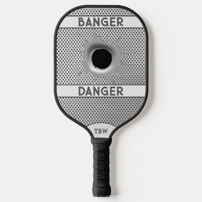 Benutzerdefinierte Banger Gefahr Silver Personalis Pickleball Schläger (Vorderseite)