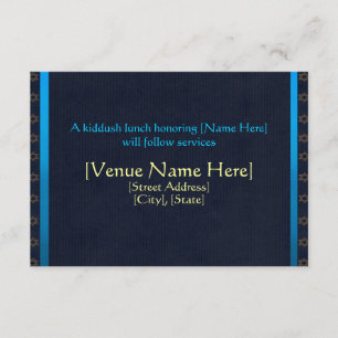 Benutzerdefinierte Bar Mitzvah Empfang Cards Begleitkarte