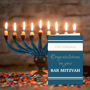 Benutzerdefinierte Bar-Mizwa-Gratulationskarte Karte