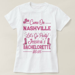 Benutzerdefinierte Barbiecore-Cowboy-Junggesellinn T-Shirt