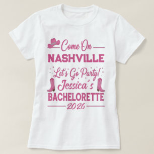 Benutzerdefinierte Barbiecore-Cowboy-Junggesellinn T-Shirt