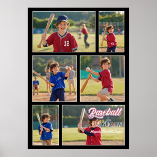 Benutzerdefinierte Baseball-Foto-Collage als Sport Poster