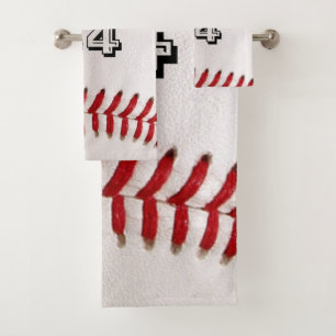 Benutzerdefinierte Baseball-Nummern-Kunst – Hochau Badhandtuch Set