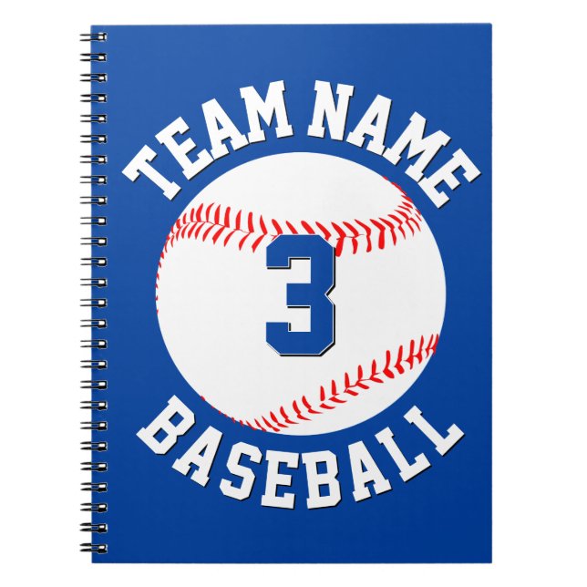 Benutzerdefinierte Baseball-Spielernummer und Team Notizblock (Vorderseite)