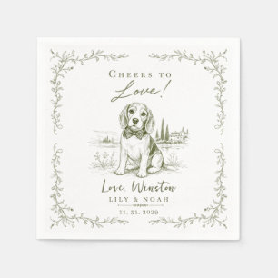 Benutzerdefinierte Beagle rustikal Hochzeit Saga g Serviette