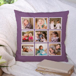 Benutzerdefinierte bearbeitbare Hintergrundfarbe F Kissen<br><div class="desc">Kissen mit 9 quadratischen Fotos in einem Rasterlayout, jeweils mit einem weißen Rand um sie auf der Vorder- und Rückseite angeordnet, sodass es insgesamt 18 Fotos, die Sie mit eigenen Fotos ersetzen können, alle gegen eine bearbeitbare Hintergrundfarbe (klicken Sie auf anpassen, um die Hintergrundfarbe zu ändern). Ideal für Jungvermählte, Familienfeste,...</div>