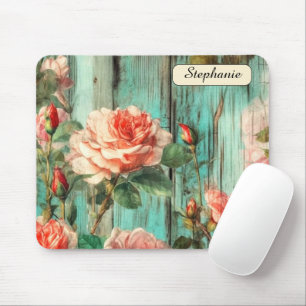 Benutzerdefinierte bedruckte Türkis-Rose Mousepad