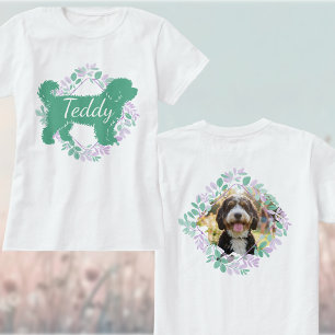 Benutzerdefinierte Bernedoodle-Foto-Name Grüne Sil T-Shirt