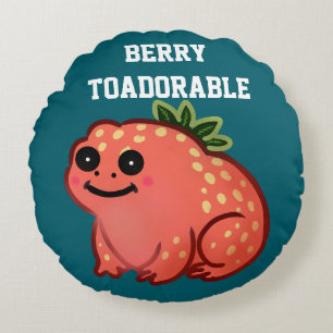 Benutzerdefinierte Berry Toadorable Erdbeere-Frosc Rundes Kissen