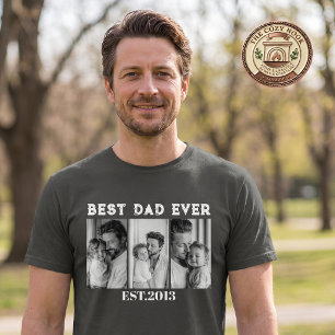 Benutzerdefinierte Best Dad Ever Foto-Collage EST T-Shirt