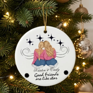 Benutzerdefinierte beste Freundinnen Personalisi Keramik Ornament