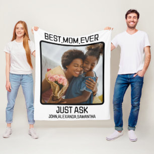 Benutzerdefinierte beste Mama je nur Foto Gefragt  Fleecedecke